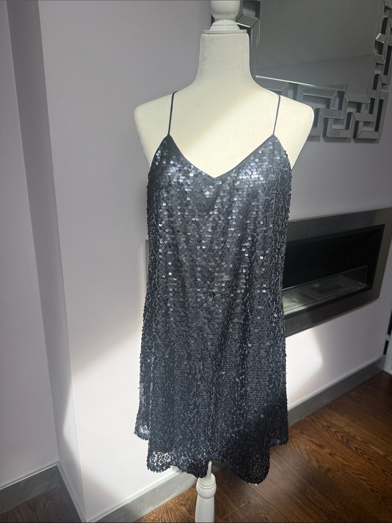 Express Dresses & Skirts - EXPRESS dark navy blue sequence slip dress size L